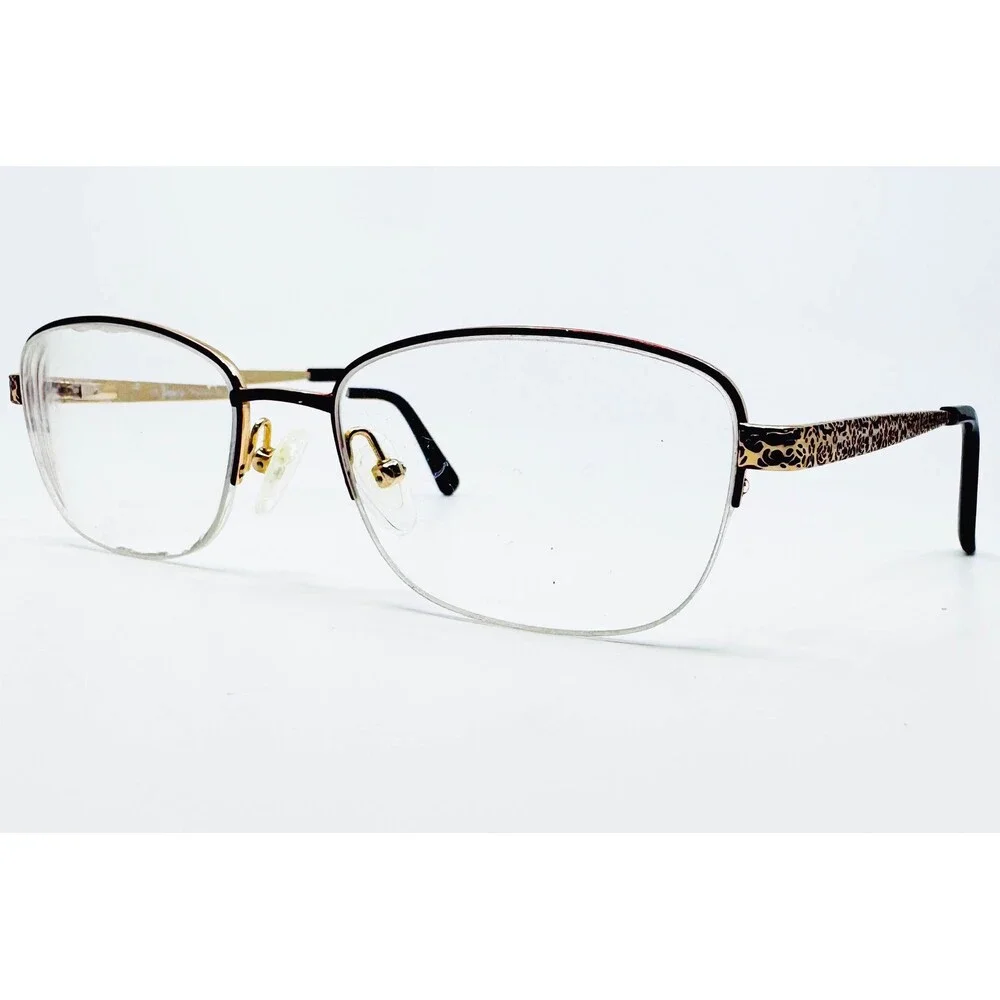 Superflex Eyeglasses Womens Brown Gold Titanium SF-1105T 51-17-135